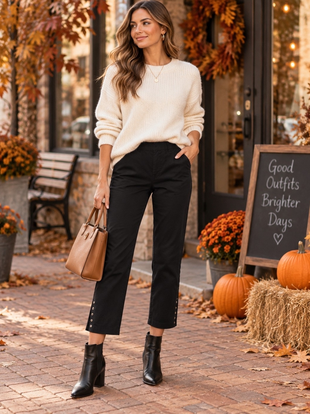 Roz & Ali Black Cropped Millennium Ankle Pants - Size 6